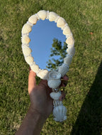 Mermaid Seashell Hand Mirror | Handmade Coastal Vanity Mirror