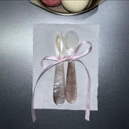RoséShell Duo – Handcrafted Freshwater & Mississippi Pink Shell Spoon & Fork Set