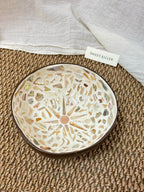 Pearl Mosaic Coconut Bowl | Handmade Capiz Shell Catchall Tray