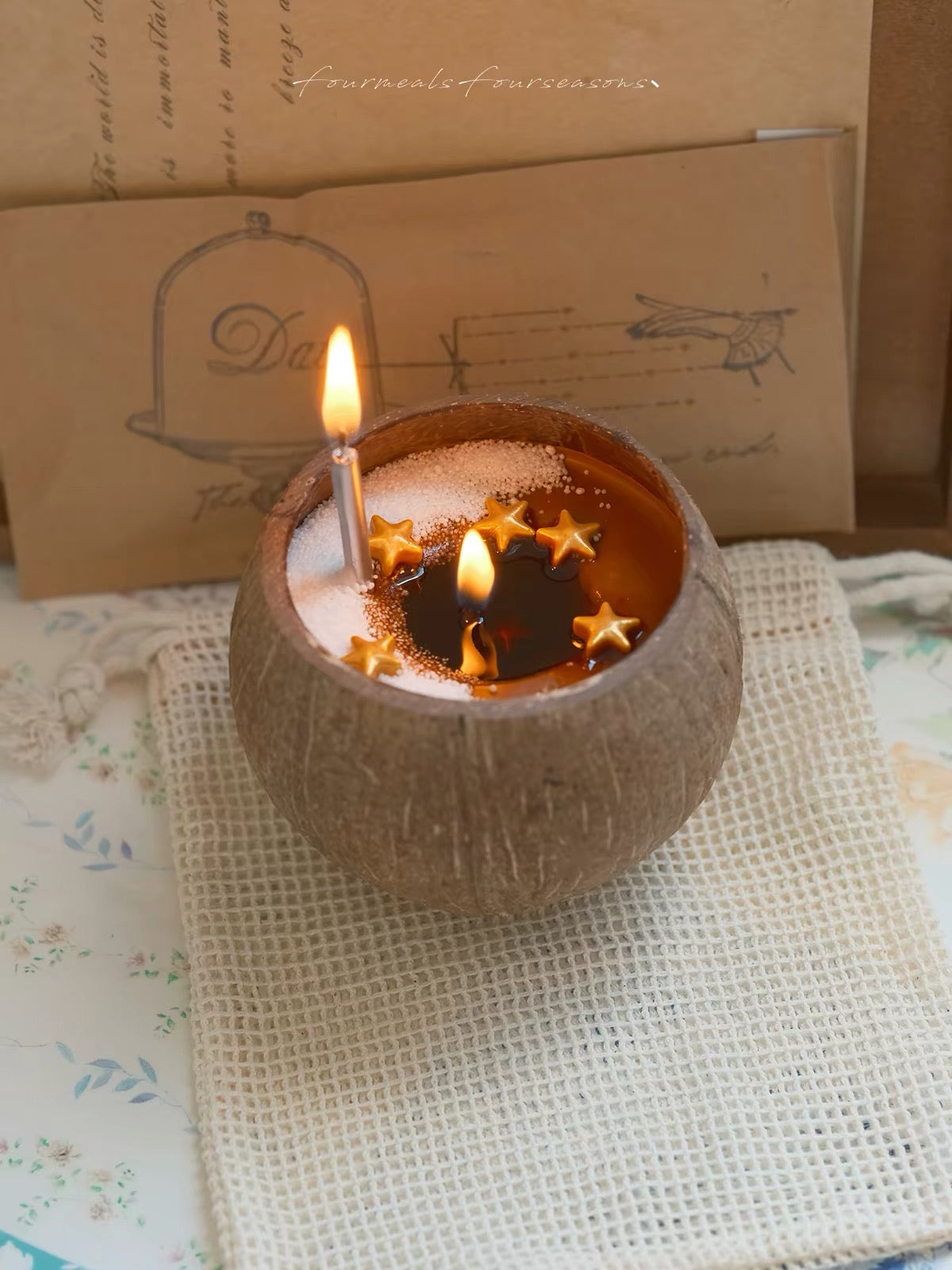 Tiramisu Coconut Shell Soy Candle Gift Set