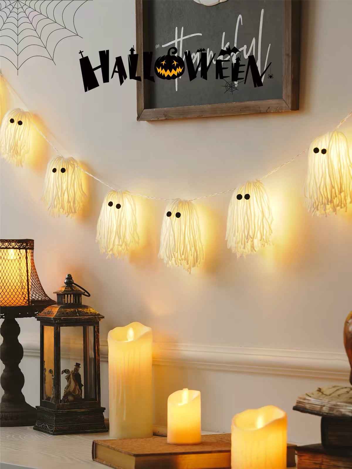 Pumpkin Patch Ghost Lights – Halloween String Lights