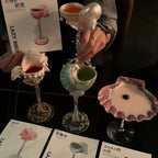 Natural Seashell Wine Cup with Decorative Ribbon