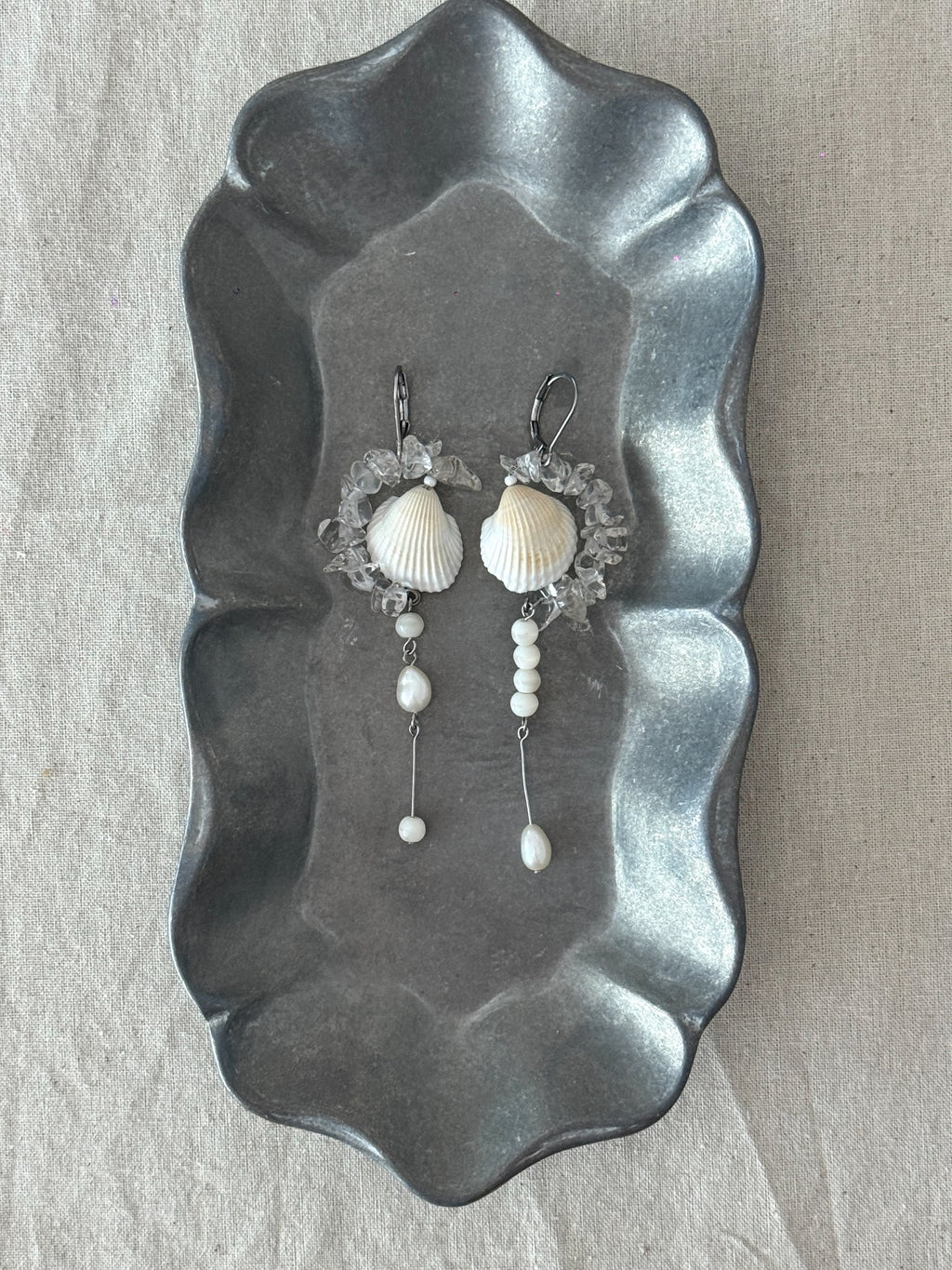 Pure Dew Shell Statement Earrings