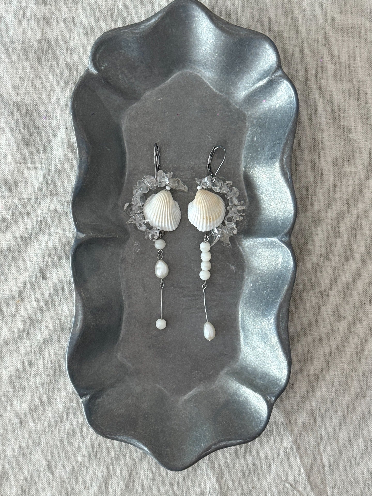 Pure Dew Shell Statement Earrings