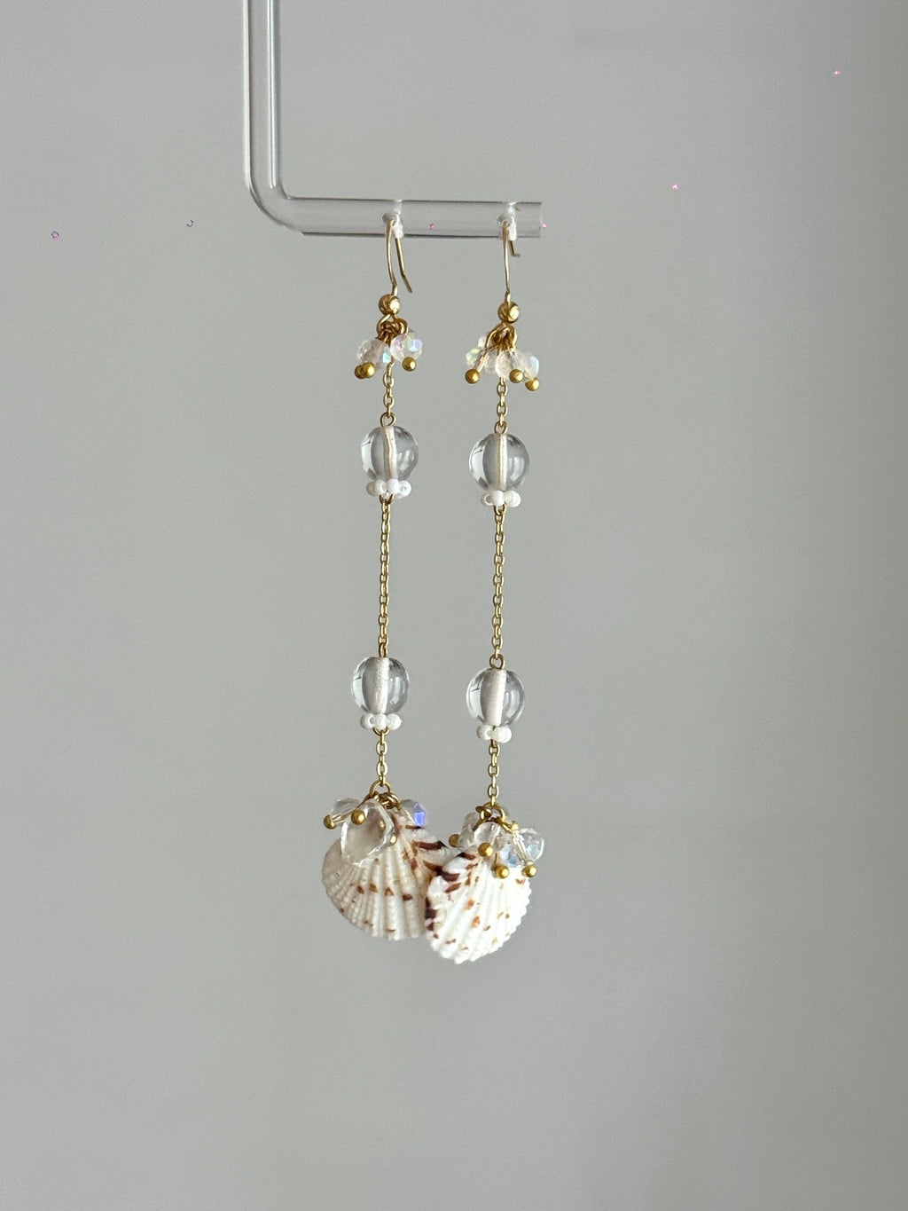 Crystal Tide Handmade Shell Drop Earrings