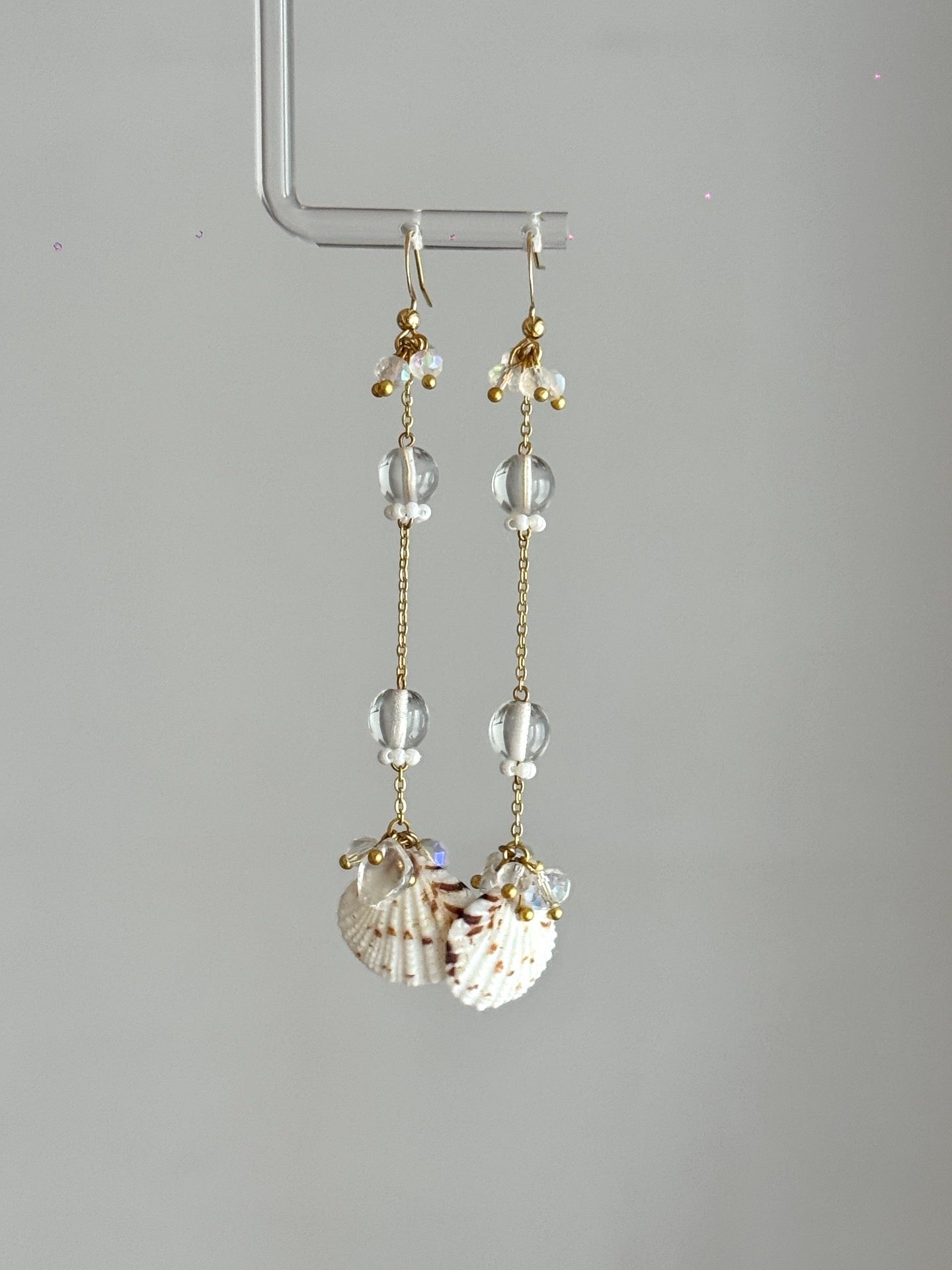 Crystal Tide Handmade Shell Drop Earrings
