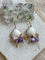 Violet Mist Shell Statement Earrings