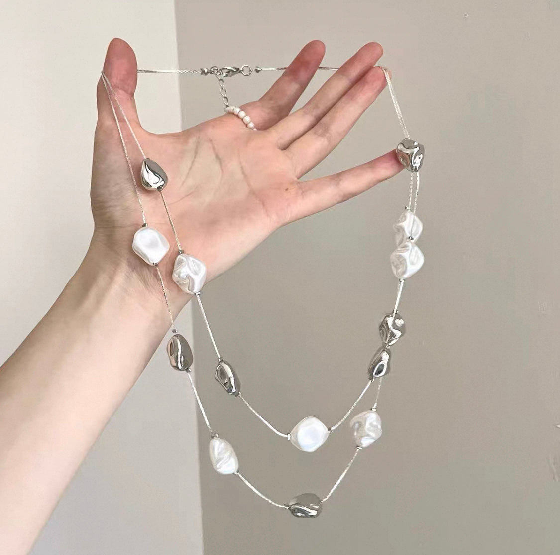 Moonlit Pearl Shell Necklace
