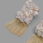 PearlCascade & MetalWeave Earrings
