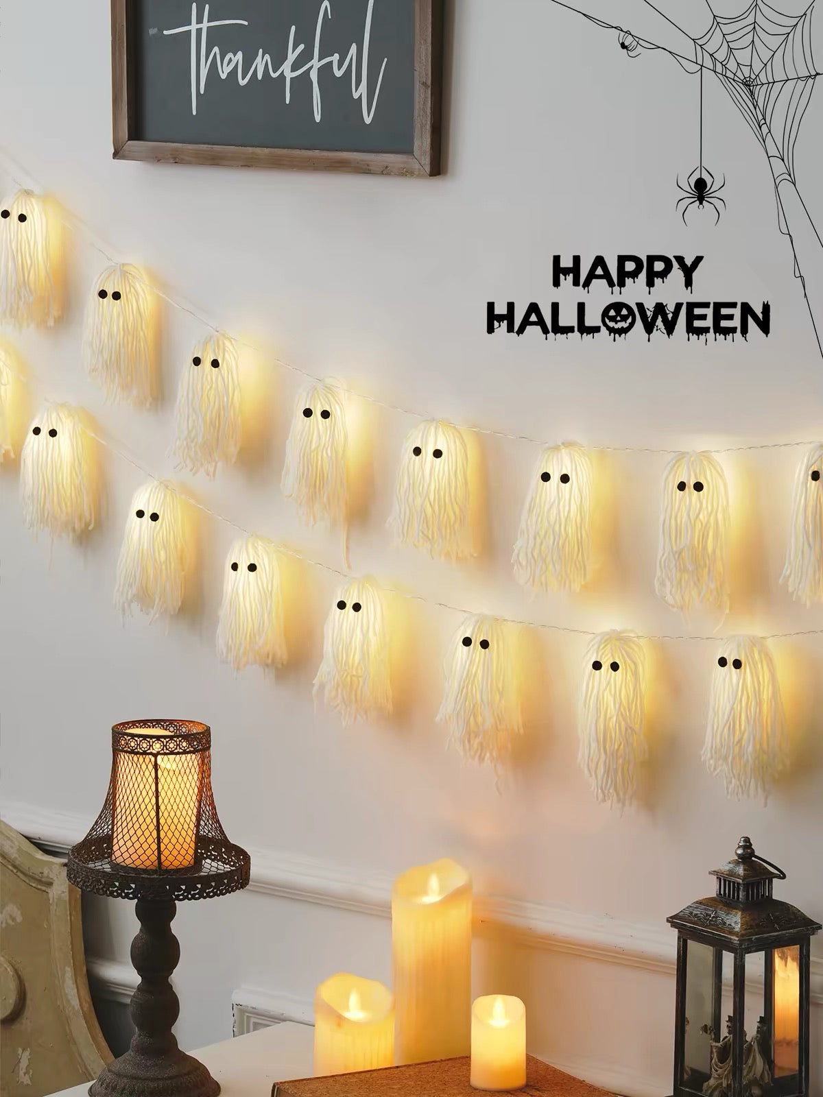 Pumpkin Patch Ghost Lights – Halloween String Lights