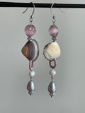 Lavender Haze Vintage Shell Handmade Earrings