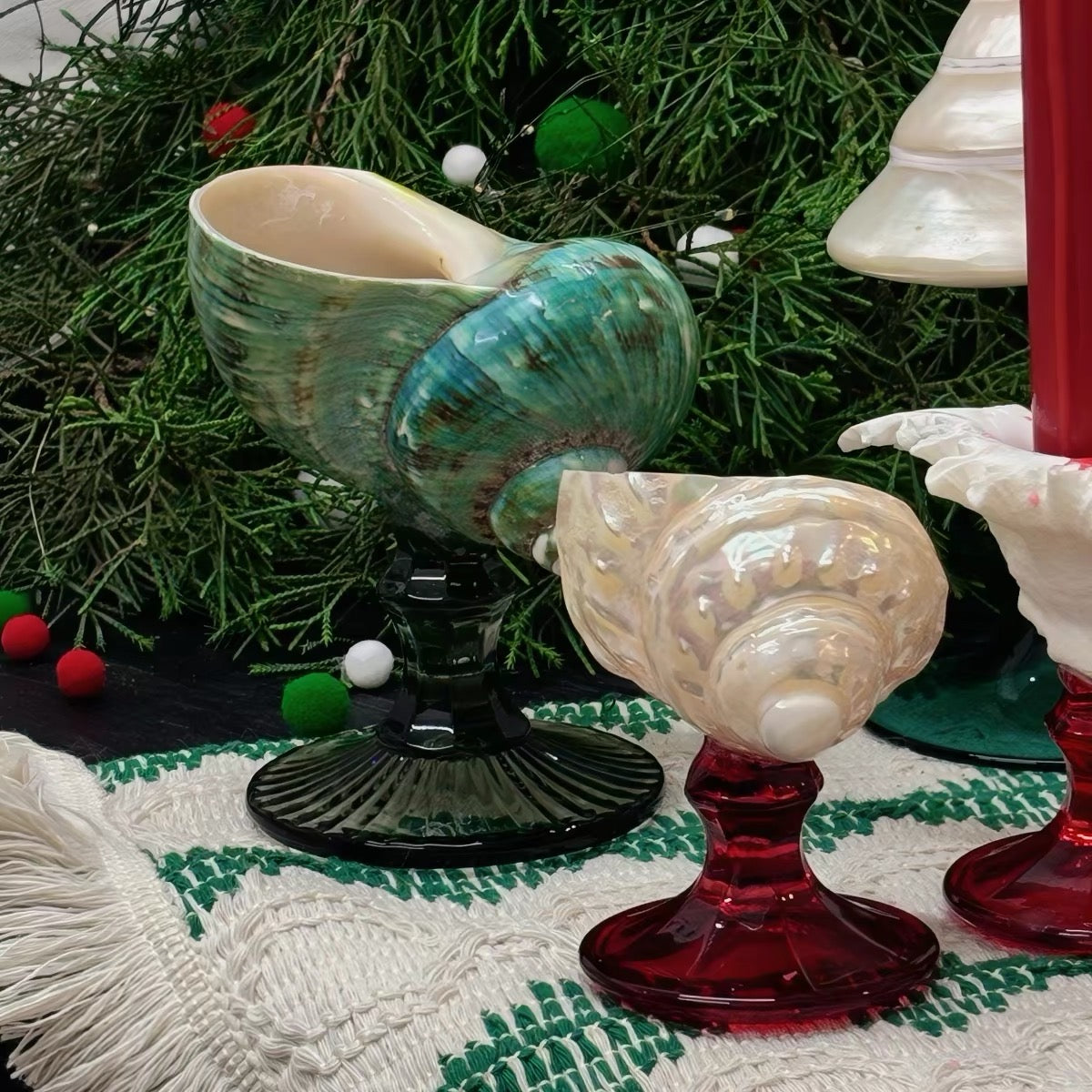 Natural Seashell Goblet ＆ Candle Holder