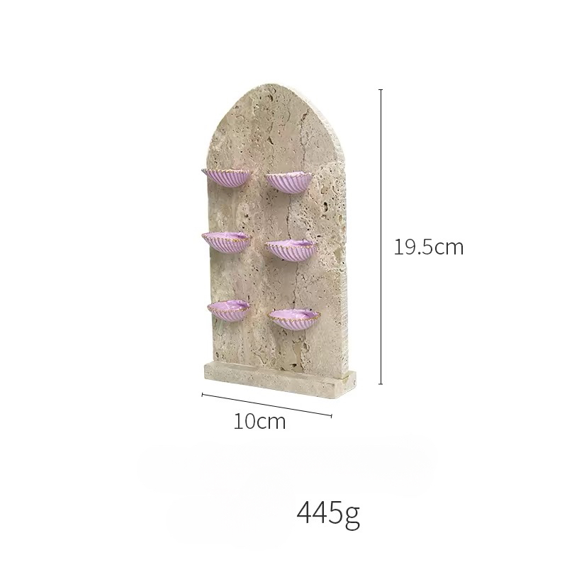 Shell Haven Travertine Jewelry Stand