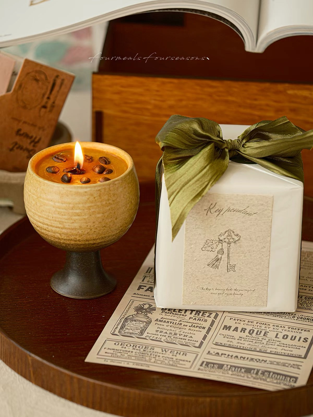 Hand-Ground Coffee Soy Candle – Ceramic Cup Gift