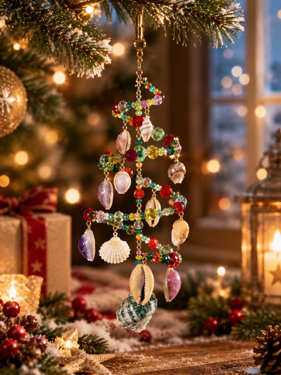 Tide Christmas Seashell Tree Hanging Ornament