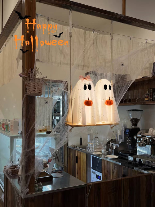 Autumn Ghost Glow Halloween Hanging Porch Light Decor