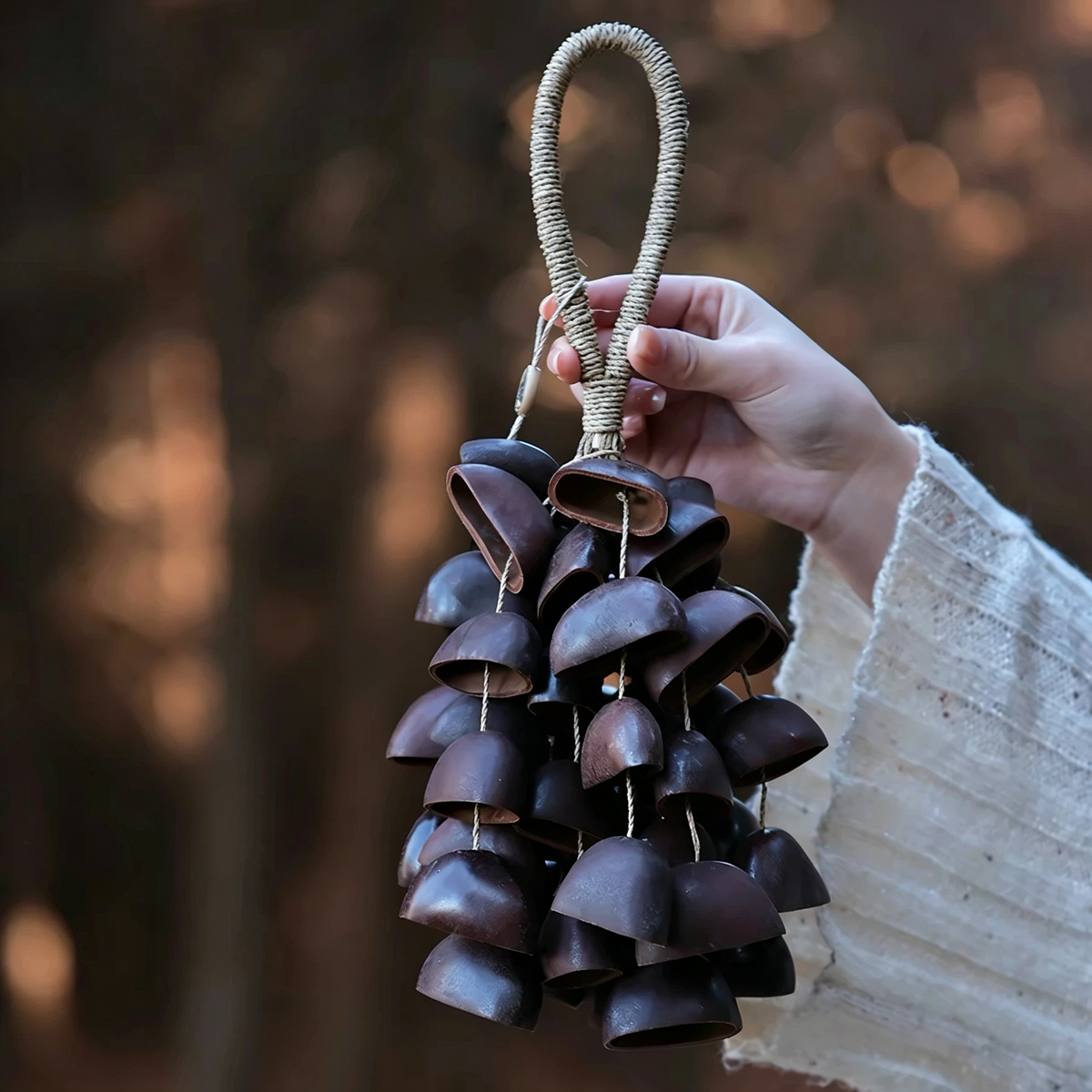 Juju Seed Shell Hand Bell – Deep Resonance