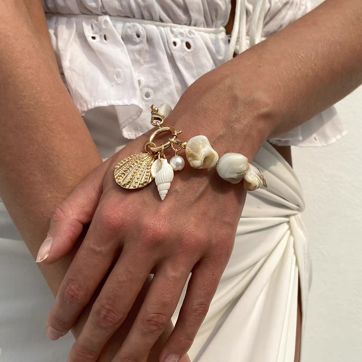 Handmade Natural Seashell & Flower Jewelry Set