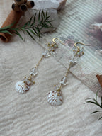 Crystal Tide Handmade Shell Drop Earrings