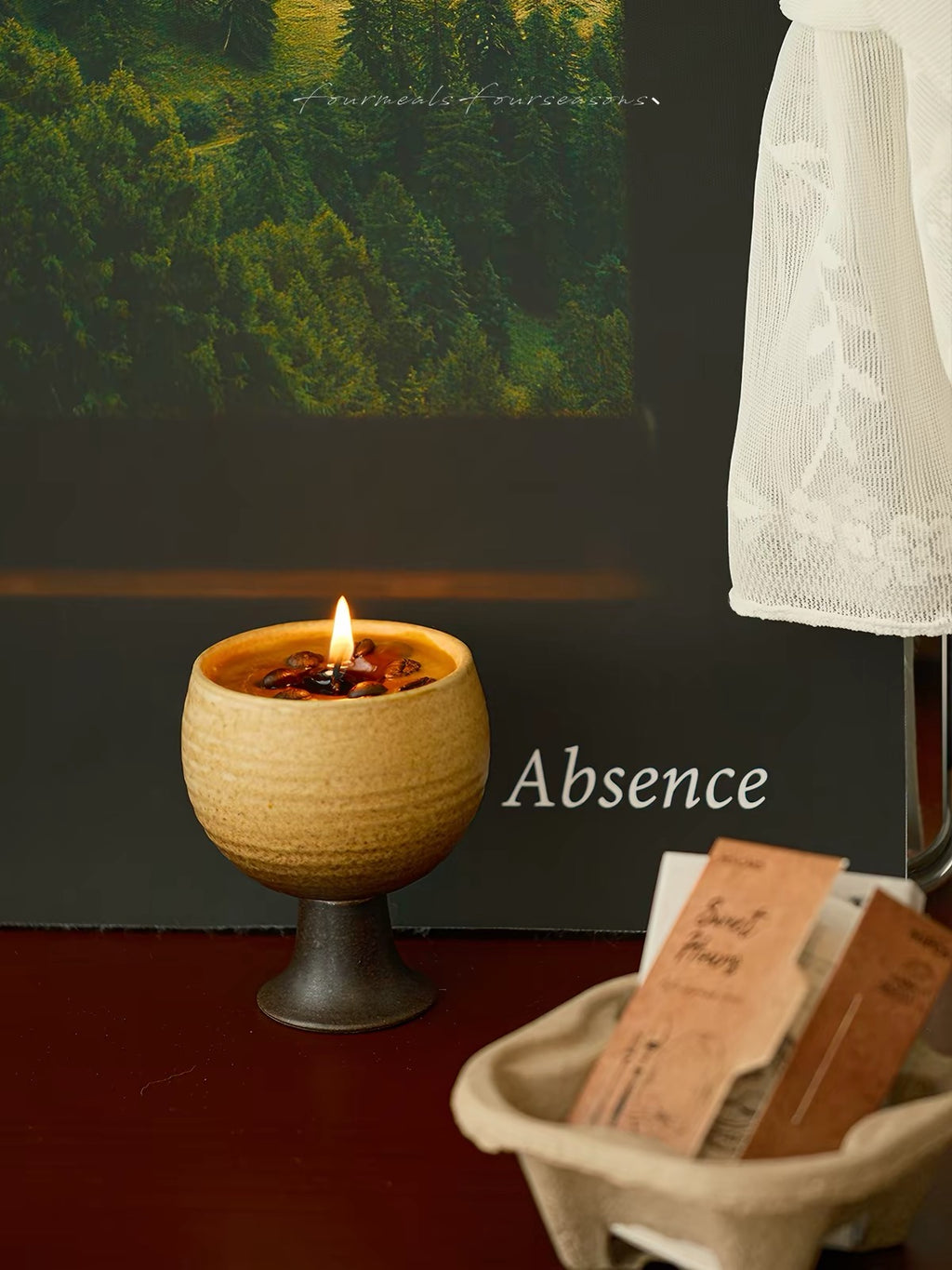 Hand-Ground Coffee Soy Candle – Ceramic Cup Gift