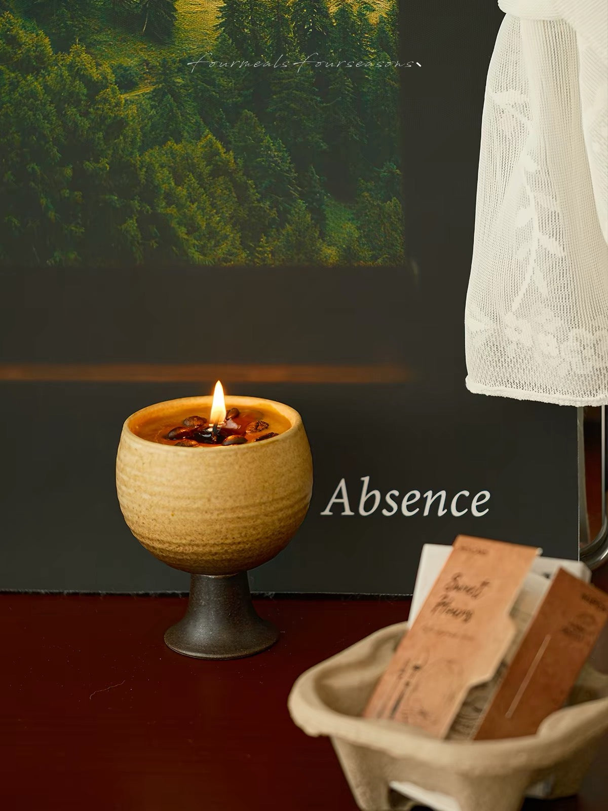 Hand-Ground Coffee Soy Candle – Ceramic Cup Gift