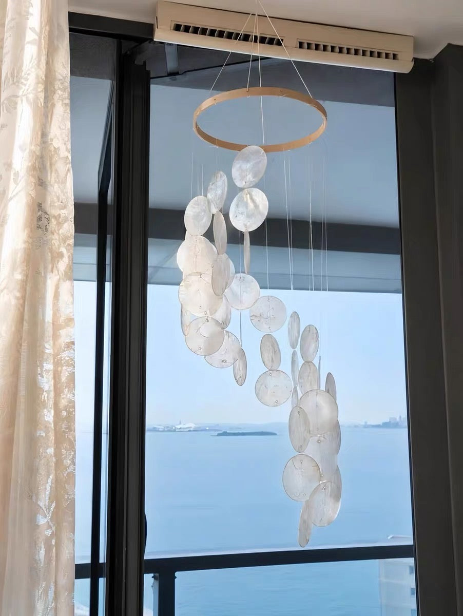Pearl Cascade Capiz Shell Wind Chime