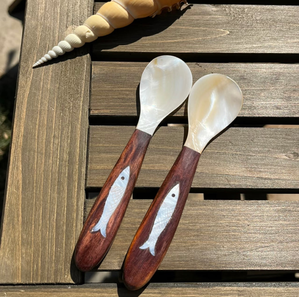 Sea Whisper Fish-Inlaid Mother-of-Pearl Spoon
