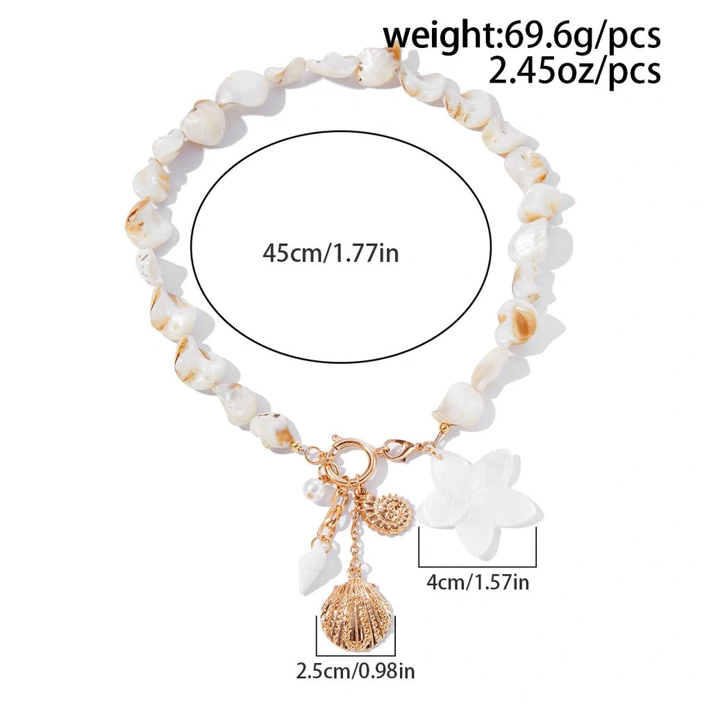 Handmade Natural Seashell & Flower Jewelry Set