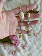 Blossom Tide Handmade Painted Shell Statement Earrings