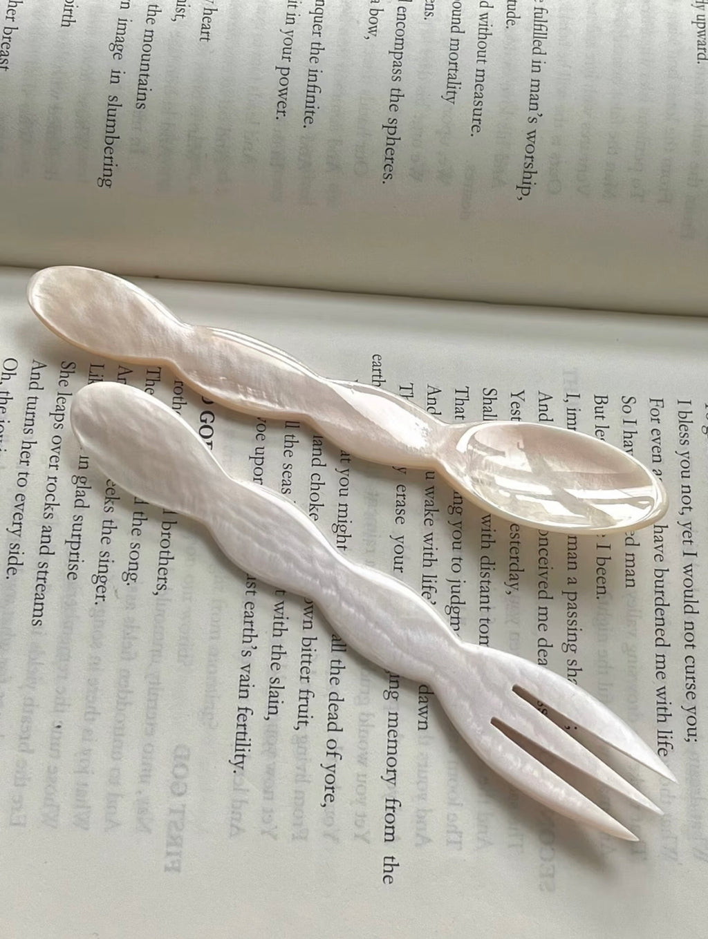 TidalWave Shell Duo – Handcrafted Spoon & Fork Set