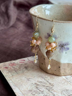 Misty Camellia Vintage Conch Shell Handmade Earrings