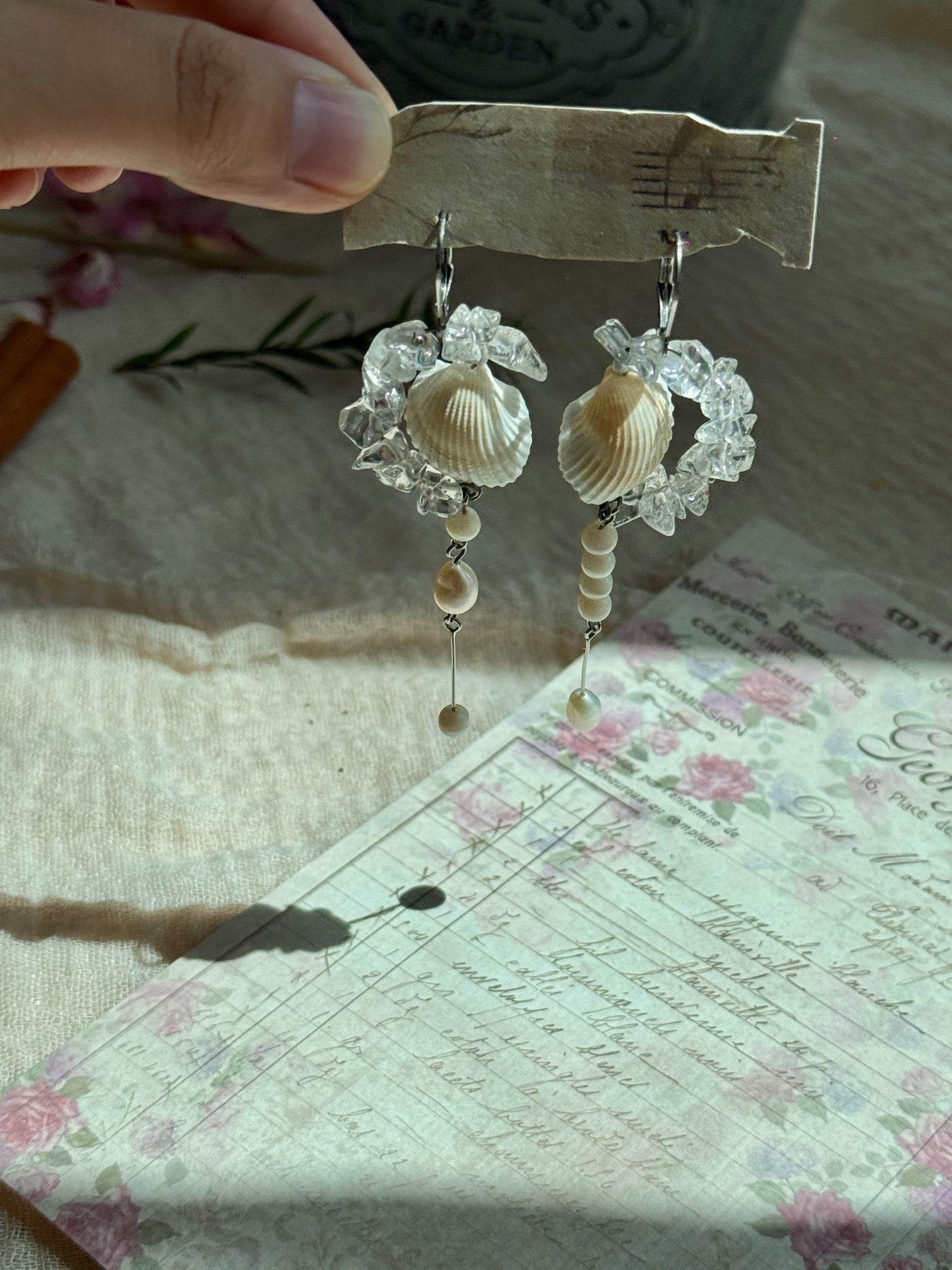 Pure Dew Shell Statement Earrings
