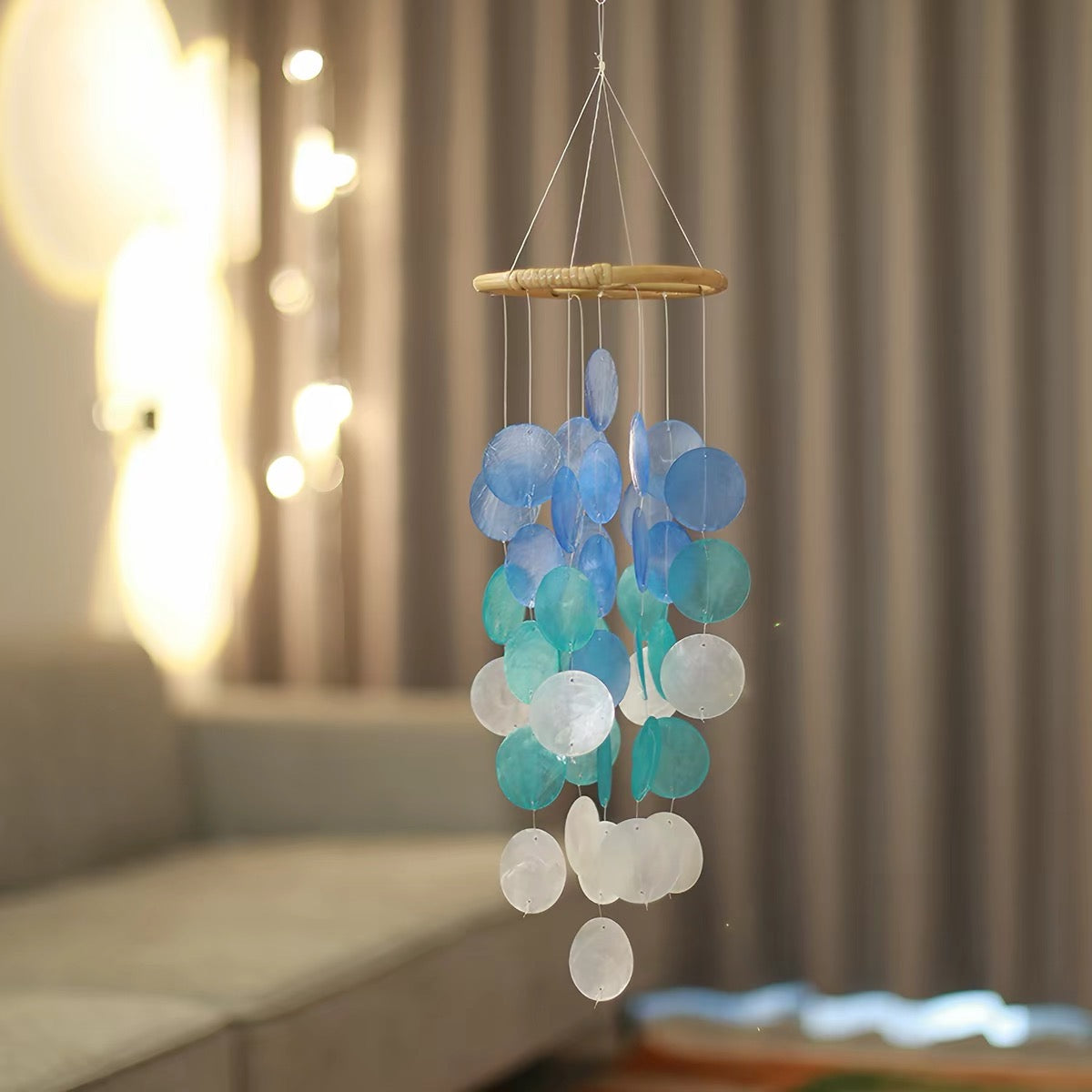 Emerald Drift Capiz Shell Wind Chime