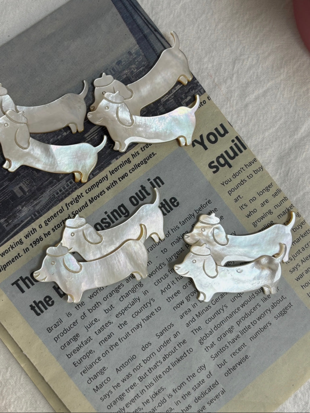Little Wanderer Dachshund Shell Charm | Natural Shell
