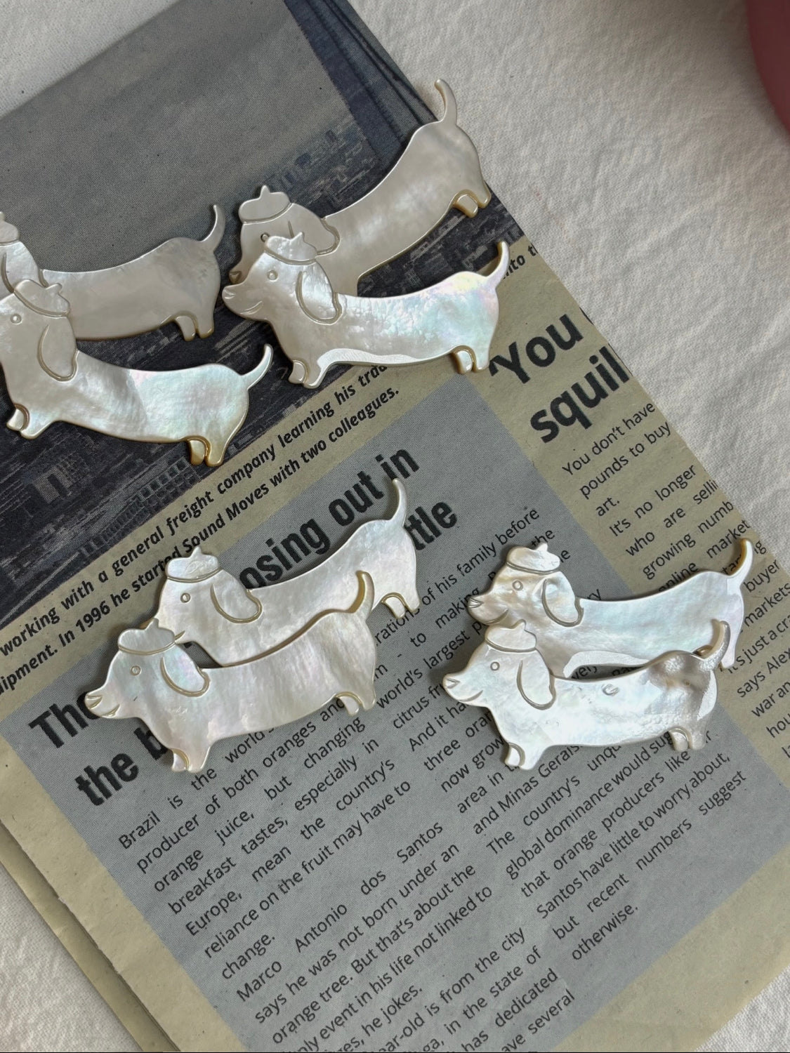 Little Wanderer Dachshund Shell Charm | Natural Shell