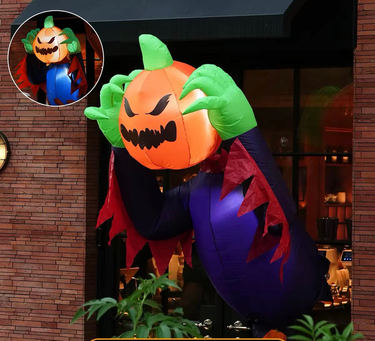 Halloween Inflatable Ghost & Pumpkin Outdoor Decorations