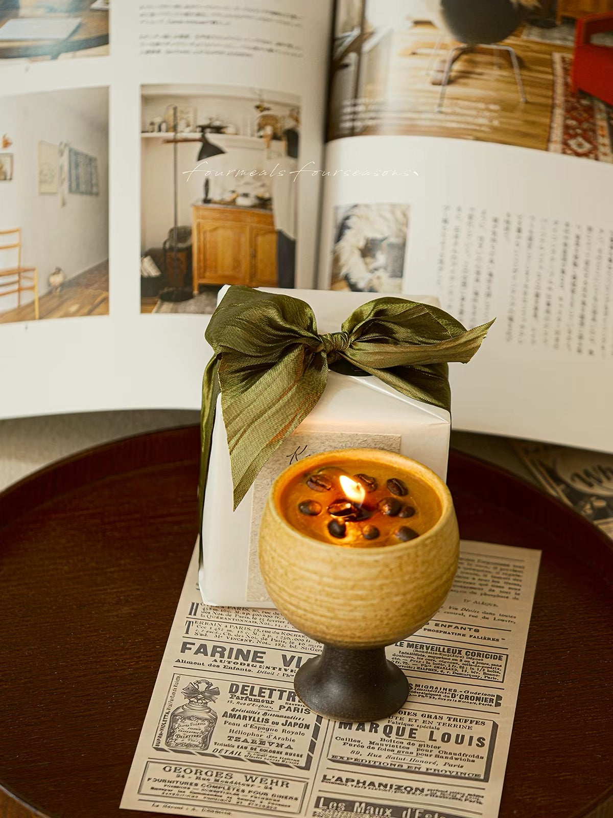 Hand-Ground Coffee Soy Candle – Ceramic Cup Gift