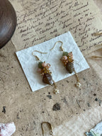 Misty Camellia Vintage Conch Shell Handmade Earrings