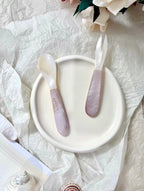 RoséShell Duo – Handcrafted Freshwater & Mississippi Pink Shell Spoon & Fork Set