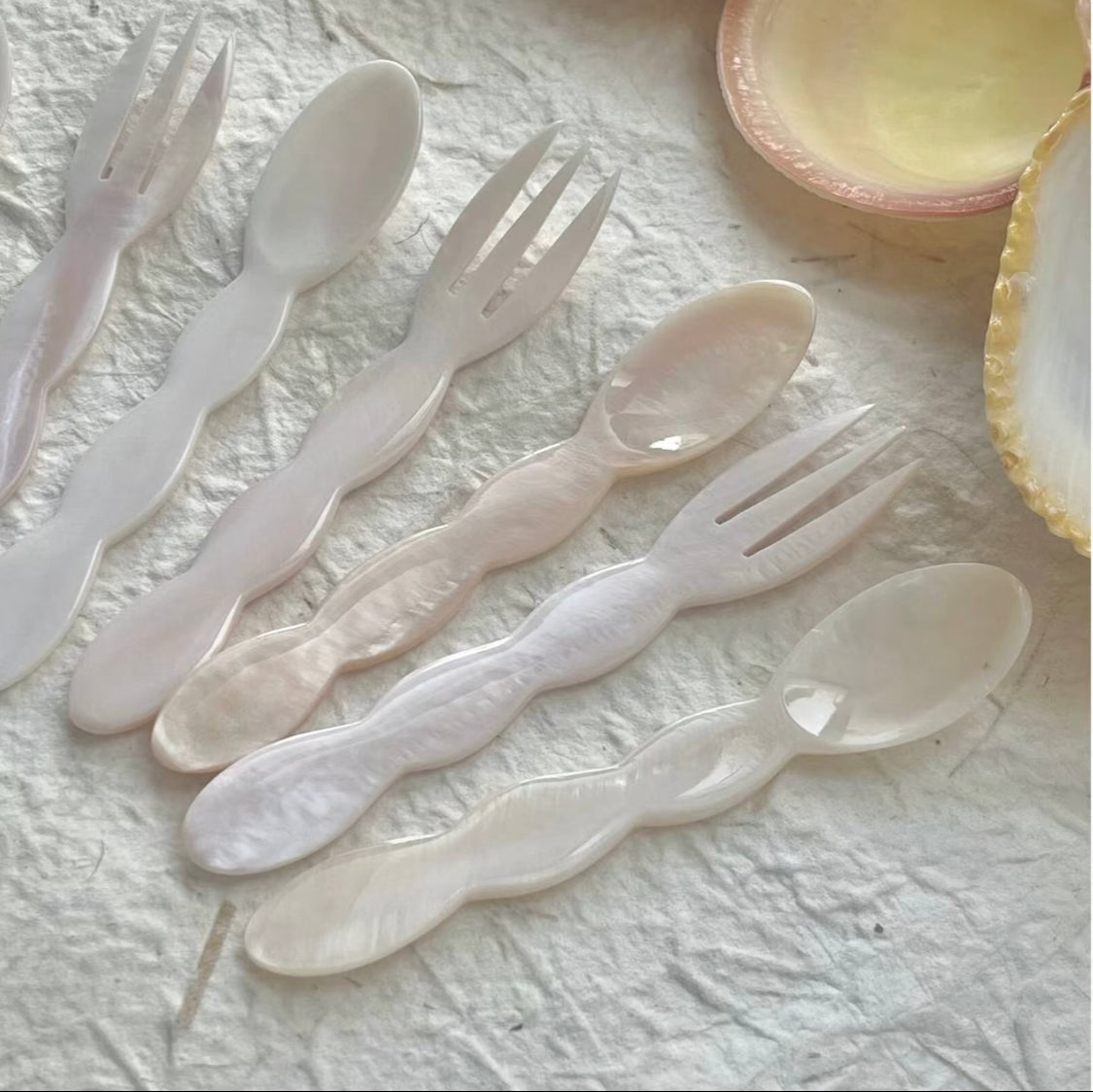 TidalWave Shell Duo – Handcrafted Spoon & Fork Set