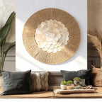 Coastal Shell & Woven Wall Art | Handmade Boho Wall Decor
