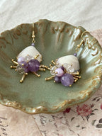 Violet Mist Shell Statement Earrings