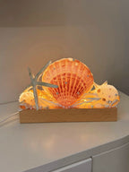 Pink Tide Seashell Night Light | Handmade Coastal Table Lamp