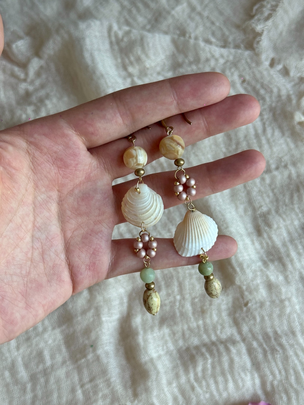 Luminous Secre Handmade Natural Shell Statement Earrings