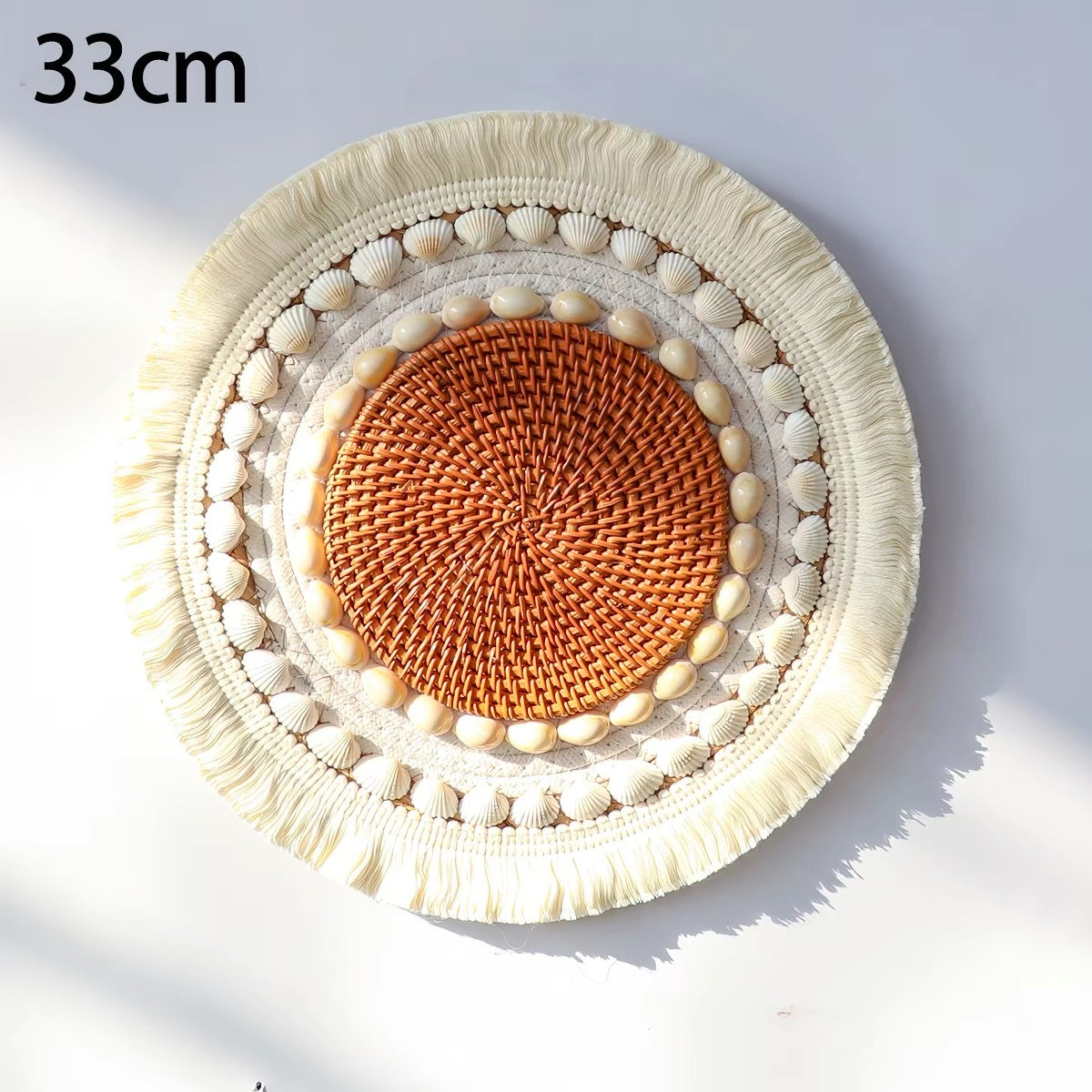 Coastal Shell & Woven Wall Art | Handmade Boho Wall Decor