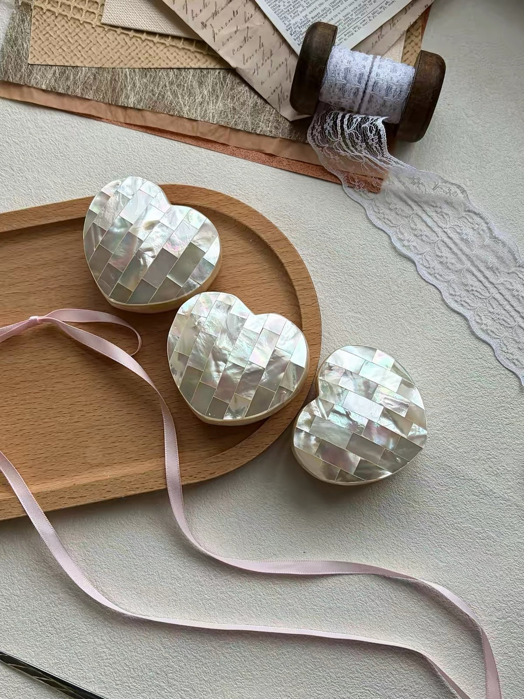 Heart Whisper Mother of Pearl Jewelry Box