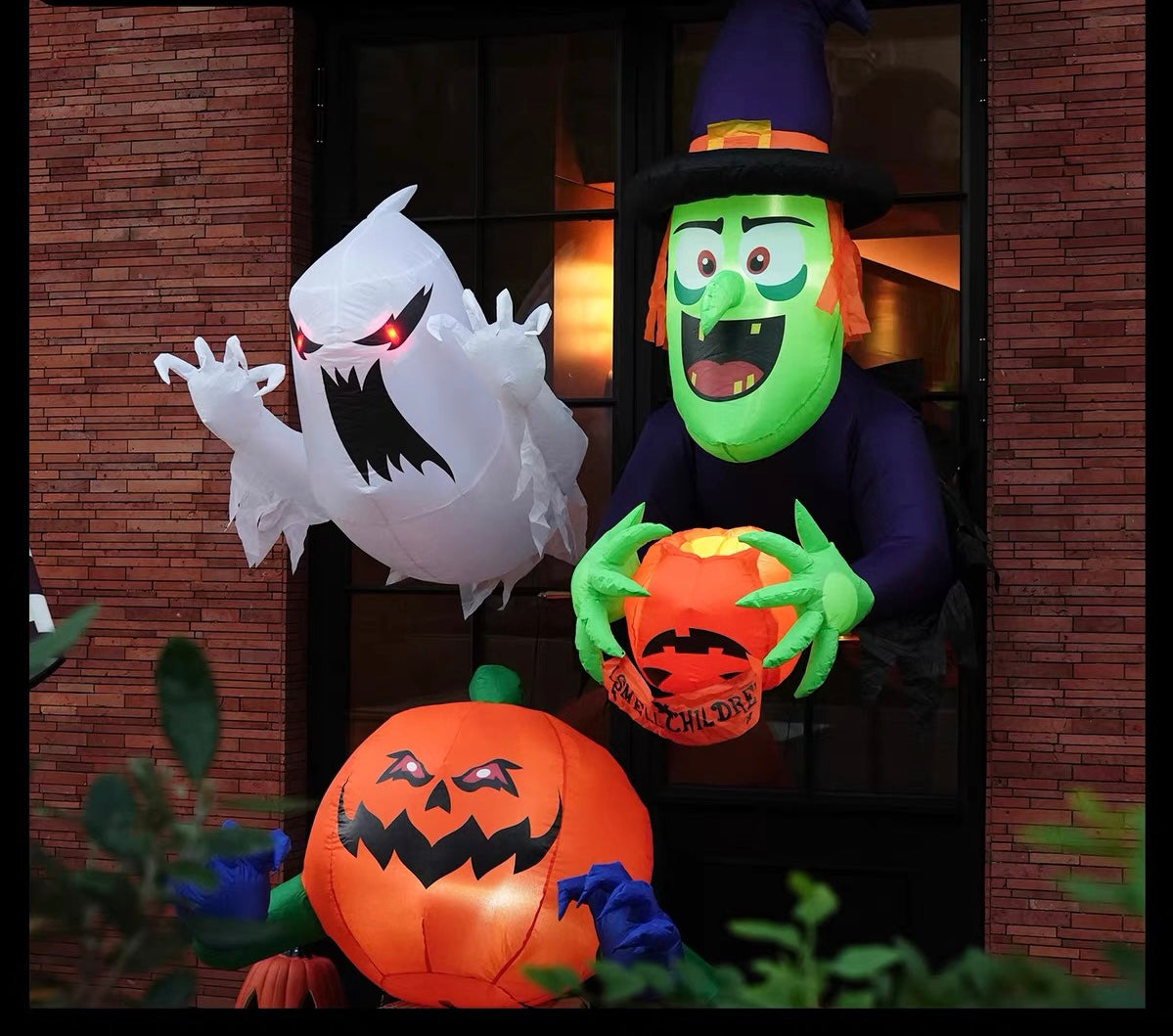 Halloween Inflatable Ghost & Pumpkin Outdoor Decorations