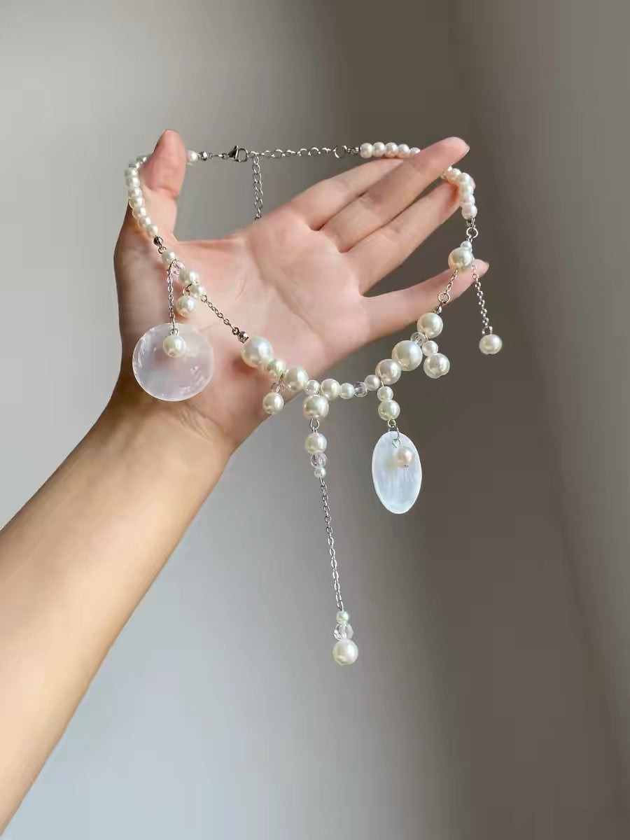 Moonlit Pearl Shell Necklace