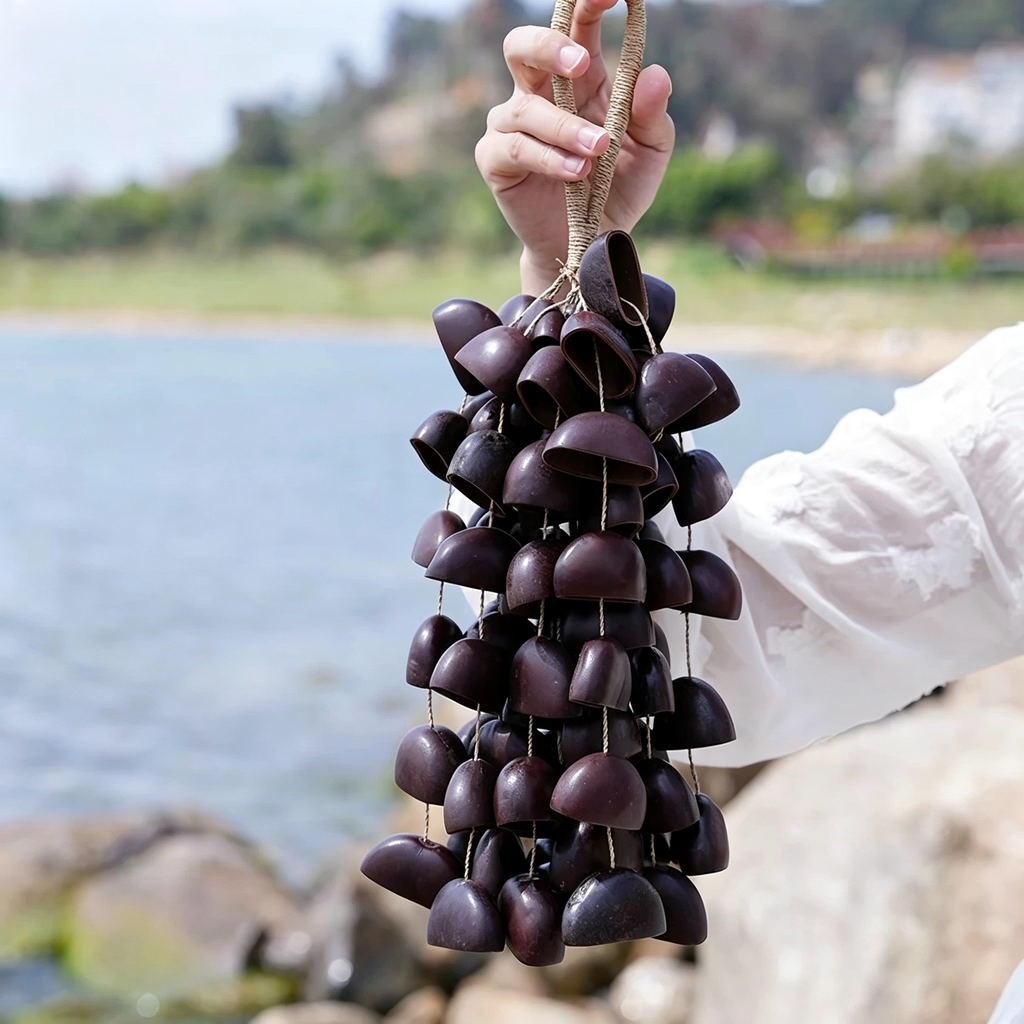 Juju Seed Shell Hand Bell – Deep Resonance