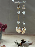 Crystal Tide Handmade Shell Drop Earrings